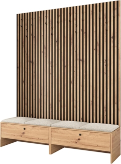 Garderoben-Set Melire V, Unterschrank, Griffe aus Metall (Farbe: Artisan Eiche, Abriamo 03)
