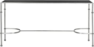 SAFAVIEH Modern Accent Table with Iron Legs, in Silver and Black, 160 X 40 X 81.28