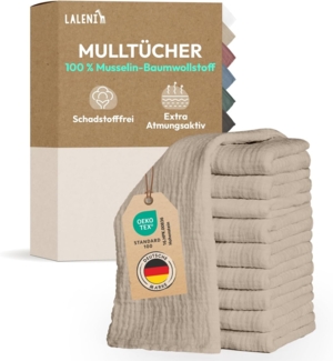 Laleni Spucktuch Spucktücher Baby aus Reiner Baumwolle in 70x70, (20-tlg), OEKO-TEX Zertifizierte Mulltücher