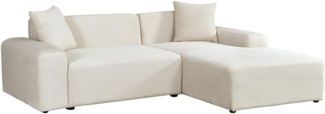HOME DELUXE Ecksofa AMELIO Cord Beige Rechts - 240x178 cm