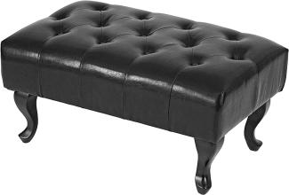 Ottomane Chesterfield, Sitzhocker Fußablage Hocker, Kunstleder 39 x 77 x 47 cm ~ schwarz