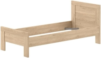 Einzelbett Sam 94.6 x 206.4 x 87 cm Spanplatte Eiche Melamin Dekor Natur
