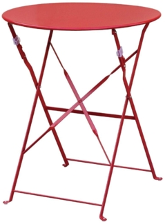 Bolero Runder Klappbarer Terrassentisch Stahl, Rot 60Cm