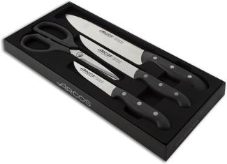 Arcos 152600 Set 3 Messer-Schere Edelstahl schwarz 4-teilig