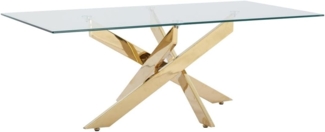 Vente-unique - Couchtisch - Sicherheitsglas & Goldfarbenes Metall - Transparent - COSIMA