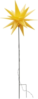 Bonetti 3D Leuchtstern inkl. warm-weißer LED Beleuchtung | für Innen und Außen geeignet | hängend | 7,5 m Zuleitung (gelb, ca. 57 x 44 x 48 cm mit Erdspieß (Netzstecker))