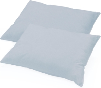 aqua-textil Classic Line Baumwoll Kissenbezug 2er-Set 40x60 Silbergrau Kissen Bezug Reißverschluss Jersey Kissenhülle