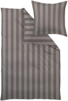 Bauer Como - Mako-Brokat-Damast Bettwäsche, 135x200 + 80x80 cm,1137 sepia