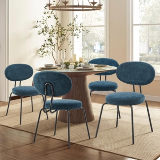 COLAMY Esszimmerstühle 4er Set, Moderne Polsterstühle mit Metallbeinen Ergonomische Küchenstühle Essstühle Set für Esszimmer Küche Wohnzimmer Höhe 47.5 cm, Grün