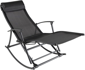 vidaXL Garten-Schaukelstuhl Stahl und Textilene Schwarz 42158