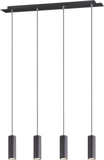 Pendelleuchte Deckenleuchte Deckenpendel MARLEY 4x GU10 schwarz matt