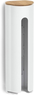 Zeller Present Badaccessoire-Set Wattepad-Spender, Kunststoff/Bambus, weiß