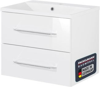 Fackelmann B.CLEVER Waschtisch Set Gussmarmor 60 cm, Weiß