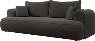 Selsey Sofa Schlafsofa Couch Mit Stauraum Schlaffunktion 3 Sitzer Pflegeleicht Polyurethanschaum Boucle Dunkelgrau OVO