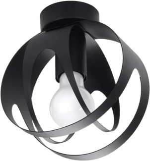 Deckenleuchte, Kugel, Metall Muster, schwarz, D 16 cm