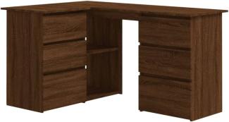 vidaXL Eckschreibtisch Braun Eichen-Optik 145x100x76 cm Holzwerkstoff 815443