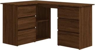 vidaXL Eckschreibtisch Braun Eichen-Optik 145x100x76 cm Holzwerkstoff 815443