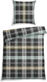Schiesser Bettwäscheset Scott - Feinbiber - 2-teilig - 155 x 220 cm - Dunkelgrau