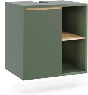 Waschbeckenunterschrank Viola Grün/Artisan 60 x 60 cm mit offenen Regalen Vicco