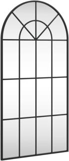 vidaXL Wandspiegel Schwarz 50x100 cm Gewölbt Eisen 358626