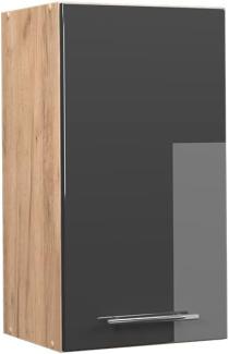Vicco Küchenschrank Küchenmöbel Fame-Line modern Küche Einbauküche Küchenzeile Blende Unterschrank Hochschrank Hängeschrank Hochglanz (Eiche-Anthrazit, Hängeschrank 40 cm)