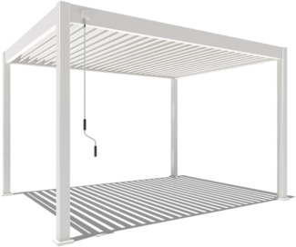 Weide Deluxe | Pergola Voll Aluminium freistehend | 3 x 4 M | Lamellendach weiß