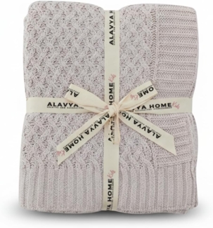 Babydecke 75 x 100 für Junge & Mädchen aus *100%* GOTS Bio Baumwolle, Alavya Home®, Herbst/Winter Neugeborenen Baby Decke, Strickdecke mit Bordüre