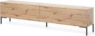 Selsey 'Lammelo' TV-Lowboard, Eichenholz-Optik mit Lamellen, 44 x 175 x 32 cm