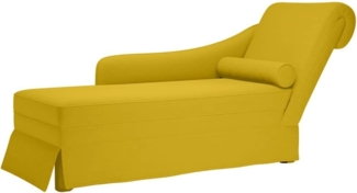 vidaXL Chaiselongue mit Nackenrolle und Rechter Armlehne Gelb Samt 4009788