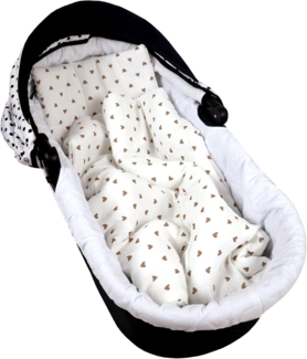 Babydecke BabyLux Babydecke Musselin Kinderwagendecke Kuscheldecke 75x60cm MPM, BabyLux, D3 Herzen Braun MPM