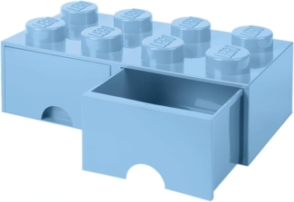 Room Copenhagen 'LEGO Storage Brick 8' Aufbewahrungsbox hellblau mit 2 Schubladen