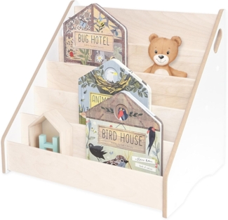 MAMOI® Bücherregal für Kinder, Bücherkiste für kinderzimmer, Book Shelf, Buchregal, Wandregal kinderregal, Kinderbücherregal, Bücherbank aus Holz, Kindermöbel für kleines Kind Montessori