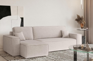 Kaiser Möbel Ecksofa mit schlaffunktion und bettkasten, Eckcouch L-Form BEST stoff Verita, Mit Schlaffunktion, Bettzeugkapazität, universell