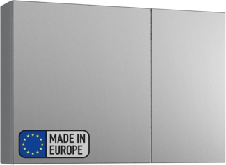 BADEDU GERS Spiegelschrank 80 cm breit, Grau