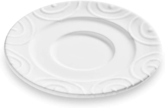 Weißgeflammt, Unterteller Kaffee Gourmet (Ø 16cm) - Gmundner Keramik Kaffeetasse - Mikrowelle geeignet, Spülmaschinenfest