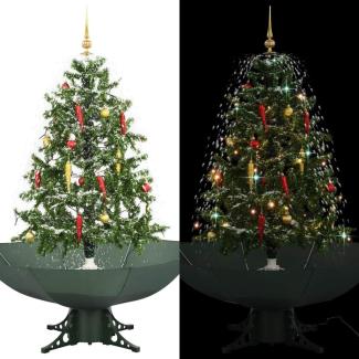 vidaXL Schneiender Weihnachtsbaum mit Schirmfuß Grün 140 cm 284333