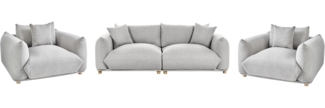 Sofa Set 5-Sitzer LUVOS Stoff Hellgrau
