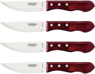 Tramontina 29899-150 Jumbo-Steakmesser-Set, 4-tlg. mit roten Griffen