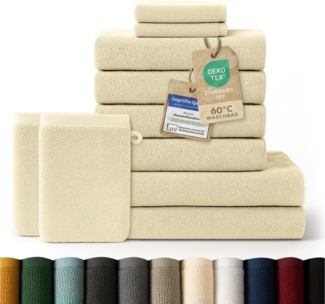 Blumtal Handtuch Set Blumtal 10 Teilig - Handtücher Set 100% Baumwolle, weich und saugstark, Frottee (10er Set), 2 Bade-, 4 Hand-, 2 Gästetücher + 2 Waschlappen