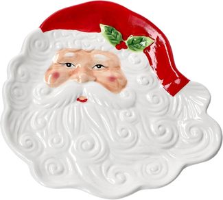 Gebäckteller Santa Servierplatte Kuchen Weihnachten Plätzchen Kekse 3D-Optik