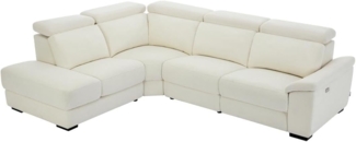 Vente-unique - Ecksofa Relaxsofa elektrisch - Stoff - Ecke Links - Beige - KOKIBA