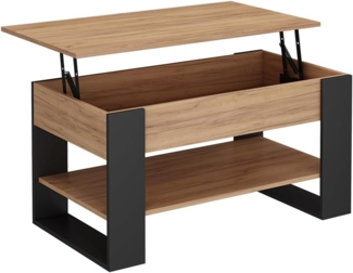 Vicco Couchtisch Eiche/Anthrazit 92x51 cm mit Liftfunktion, Lifto