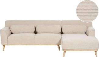 Ecksofa SIMOS Helles Beige Cord Linksseitig