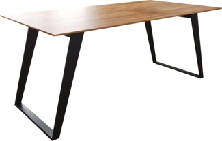 Esstisch Edge 180x90 Akazie Natur Metall Schräg Schwarz Schweizer Kante