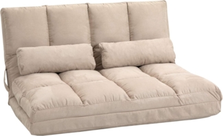 HOMCOM Relaxsessel 2-in-1 Bodensessel (Klappbett, 1-St, 2-in-1 Bodensessel), für Schlafzimmer, Wohnzimmer, Beige
