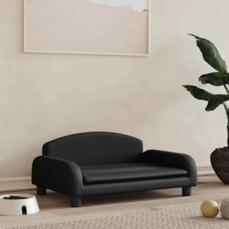 vidaXL Hundebett, Kunstleder, Schwarz, 70 x 45 x 30 cm