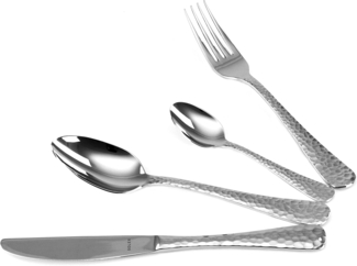 Solex Lena Besteckset 24 teilig für 6 Personen Hammerschlagoptik