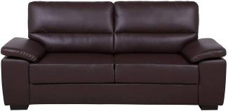 3-Sitzer Sofa Kunstleder braun VOGAR