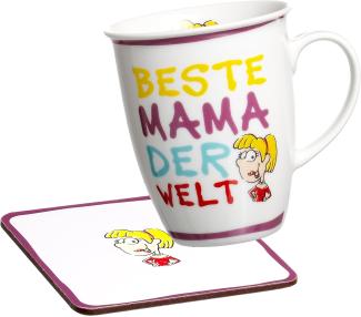 Kaffeebecher mit Untersetzer Beste/Bester. - Kaffeebecher Beste Mama