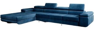 Designer Sofa Calvera Maxi mit Schlaf- und Klappfunktion (Samt) Blau Links